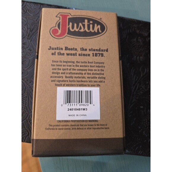 Justin Mens Rodeo Wallet Brown Suede Leather Money Clip 24010767W3 - Picture 4 of 4